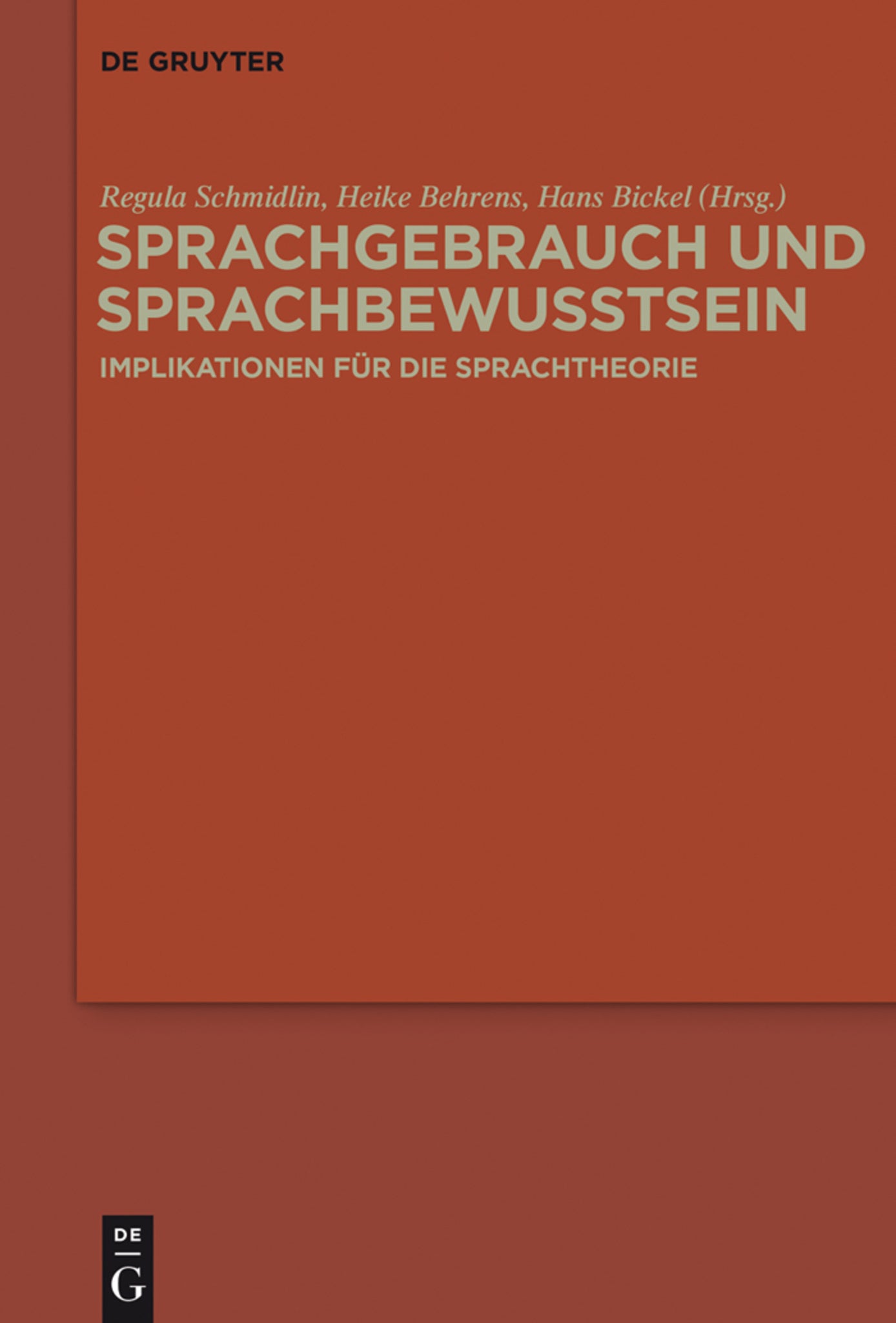 Cover image for Sprachgebrauch und Sprachbewusstsein ISBN 9783110437942