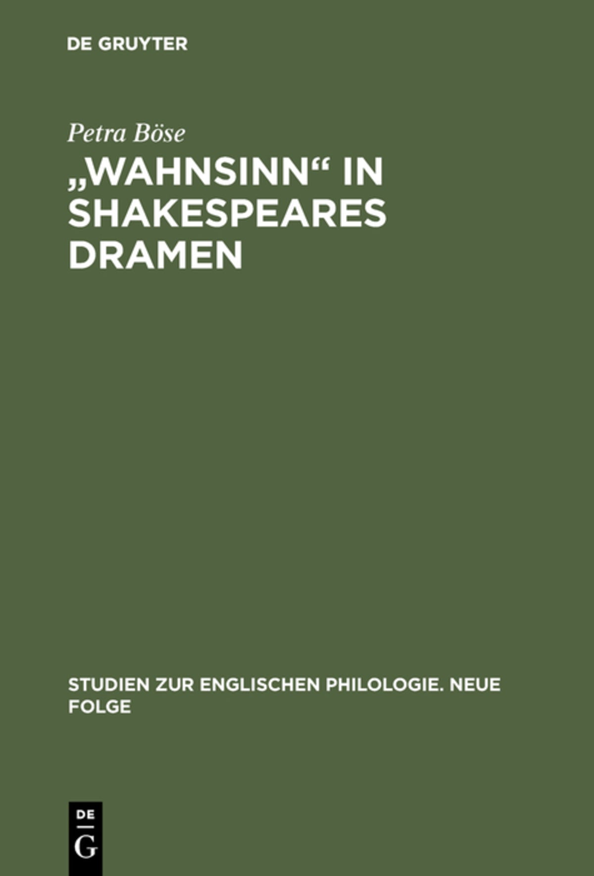 Cover image for "Wahnsinn" in Shakespeares Dramen ISBN 9783484450097