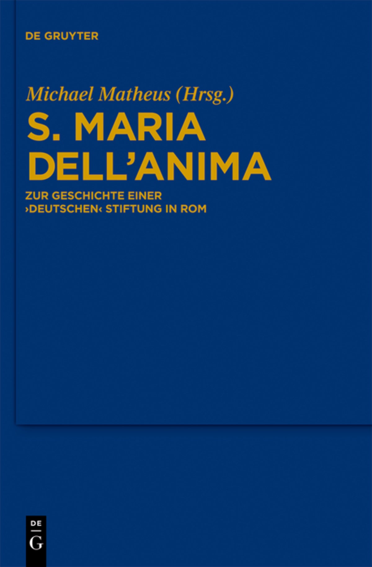Cover image for S. Maria dell'Anima ISBN 9783110231021