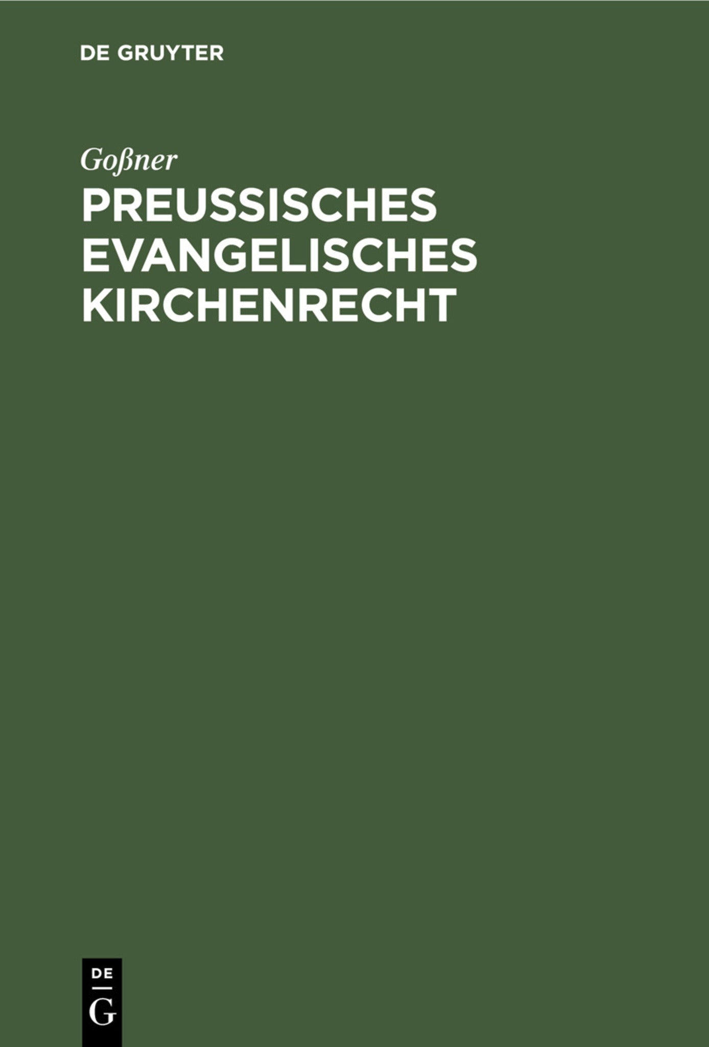 Preußisches evangelisches Kirchenrecht
