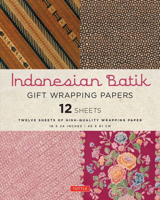 Indonesian Batik Gift Wrapping Papers - 12 Sheets