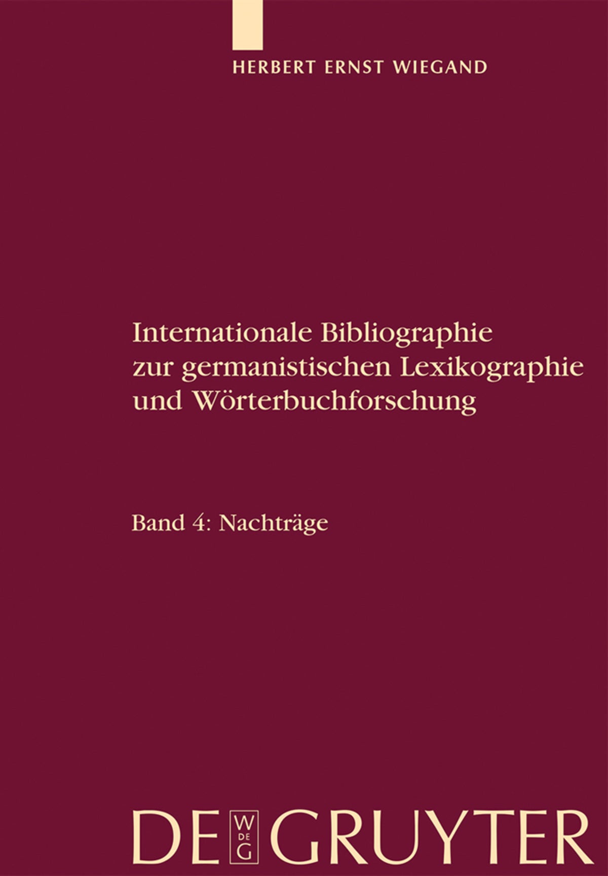 Cover image for Nachträge ISBN 9783110196498
