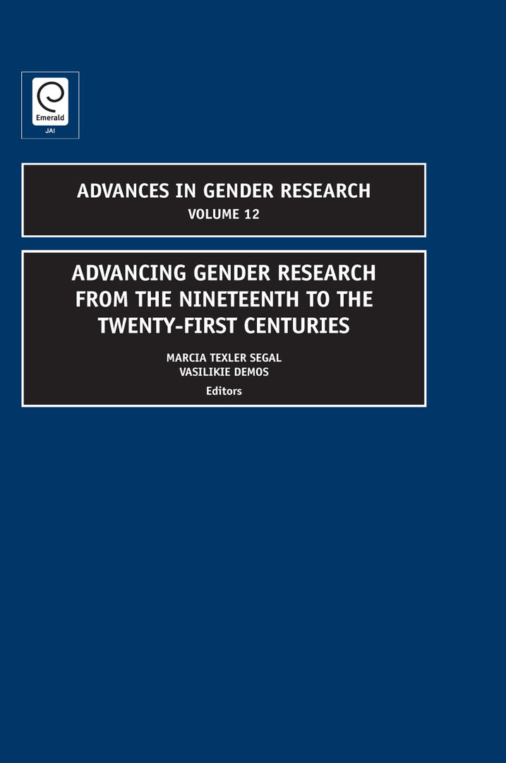 Cover image for Advancing Gender Research from the Nineteenth to the Twenty-First Centuries ISBN 9781848550261