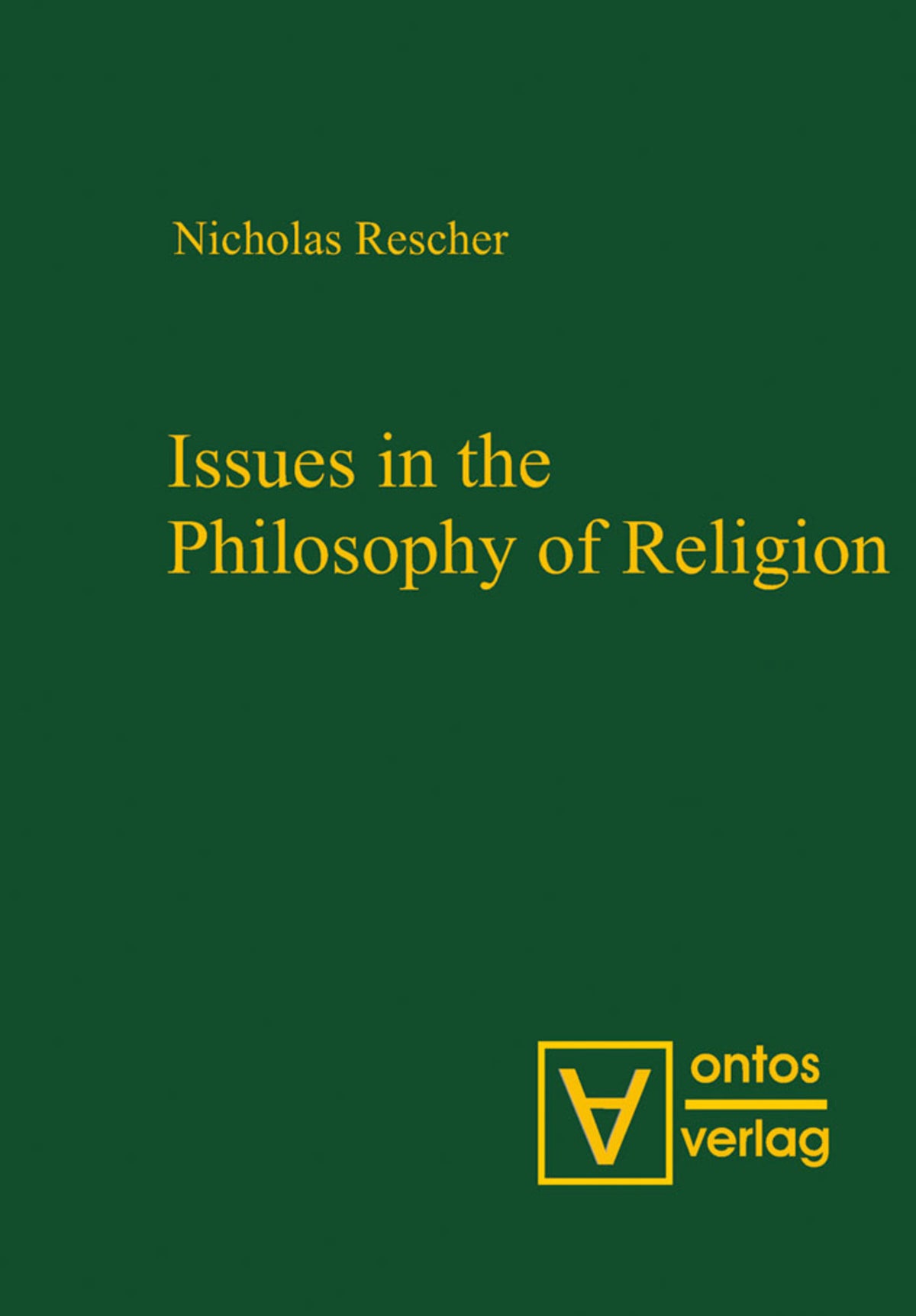 Cover image for Issues in the Philosophy of Religion ISBN 9783110320985