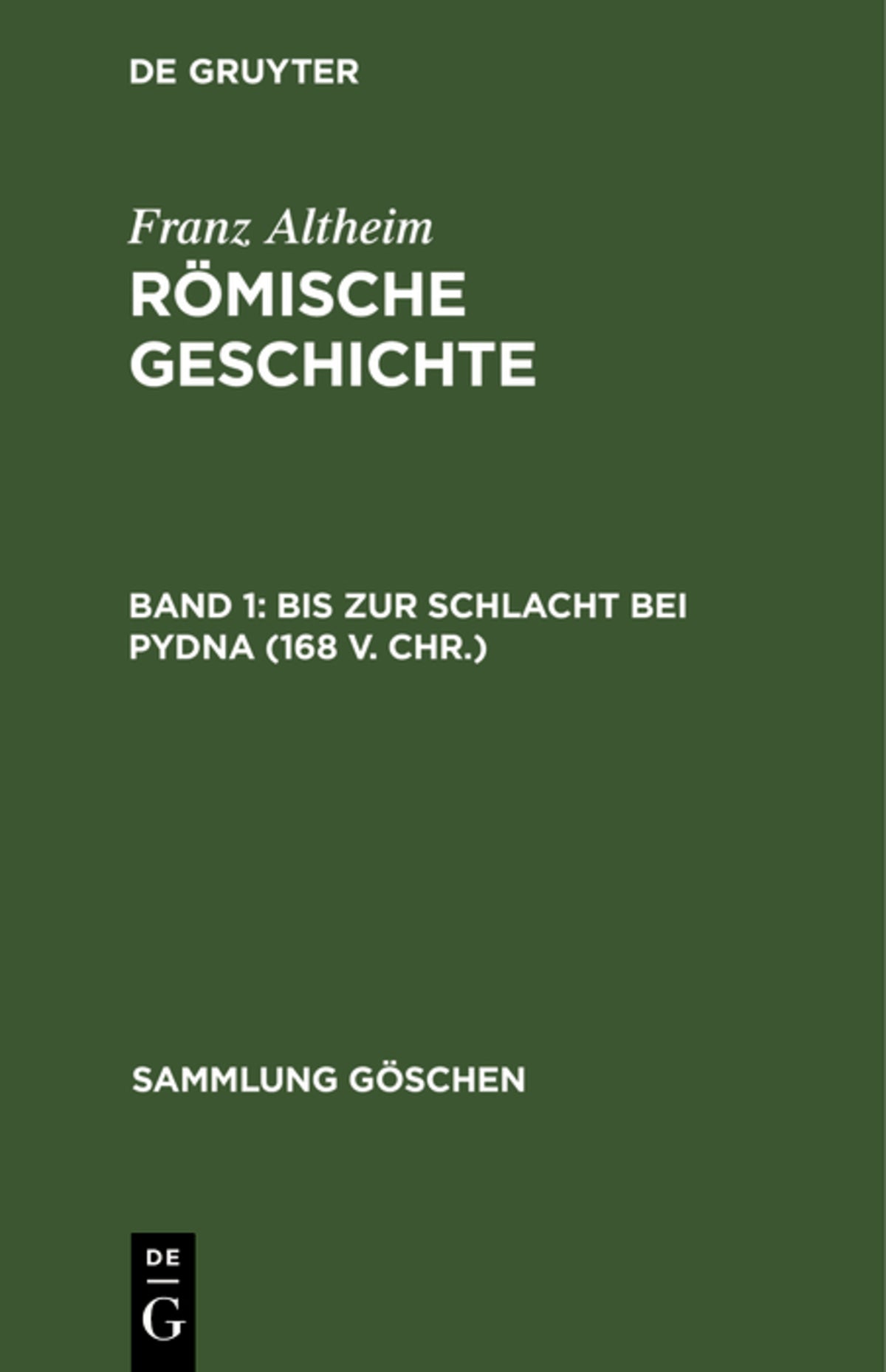 Cover image for Bis zur Schlacht bei Pydna (168 v. Chr.) ISBN 9783111296661