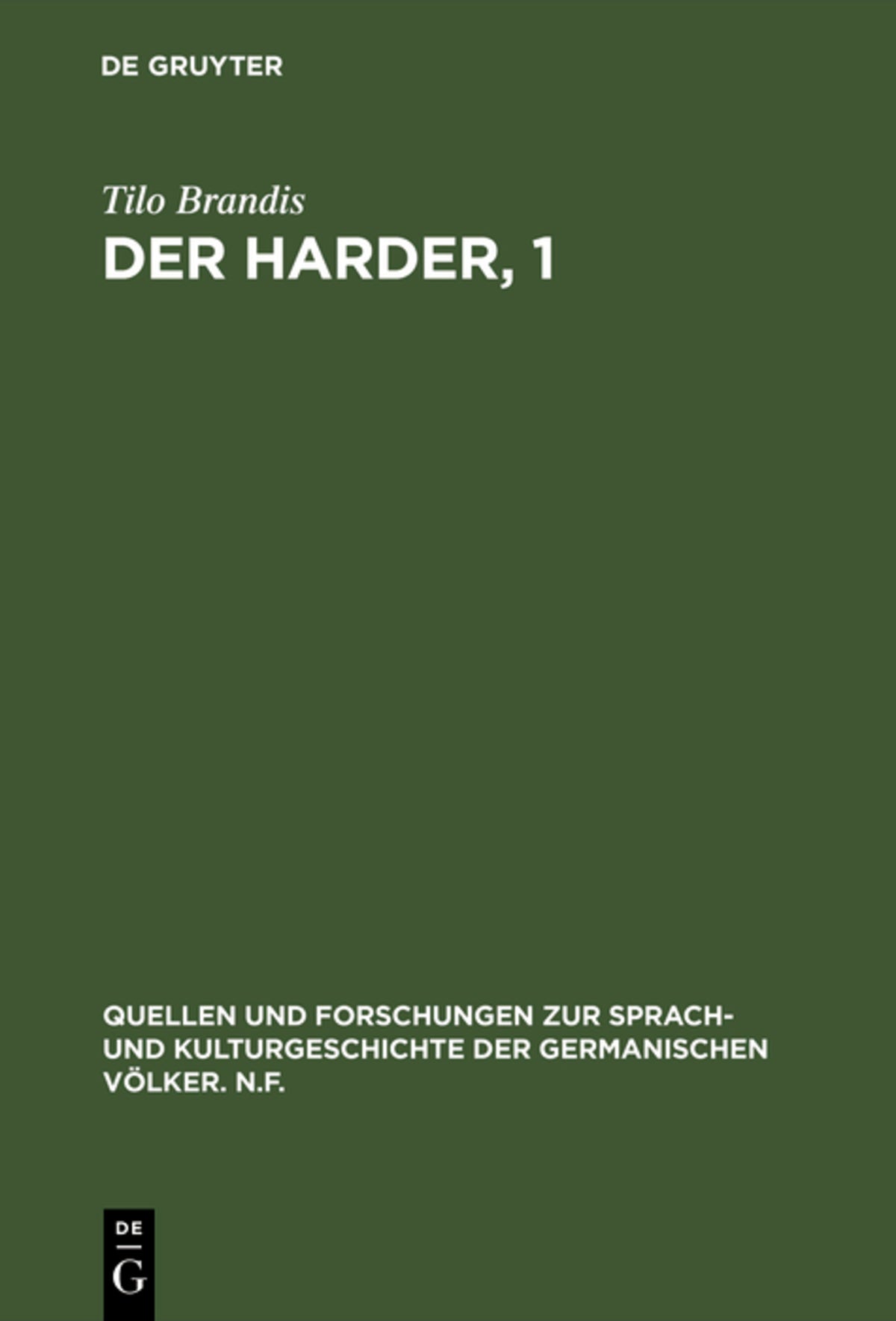 Cover image for Der Harder, 1 ISBN 9783110990683