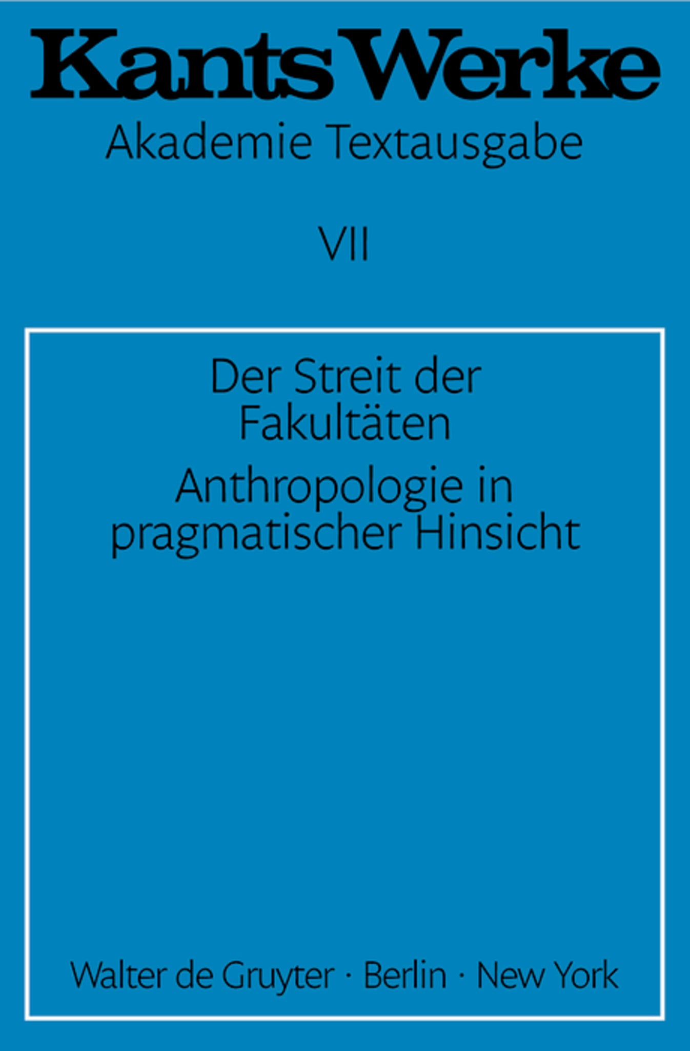 Der Streit der Fakultäten. Anthropologie in pragmatischer Hinsicht