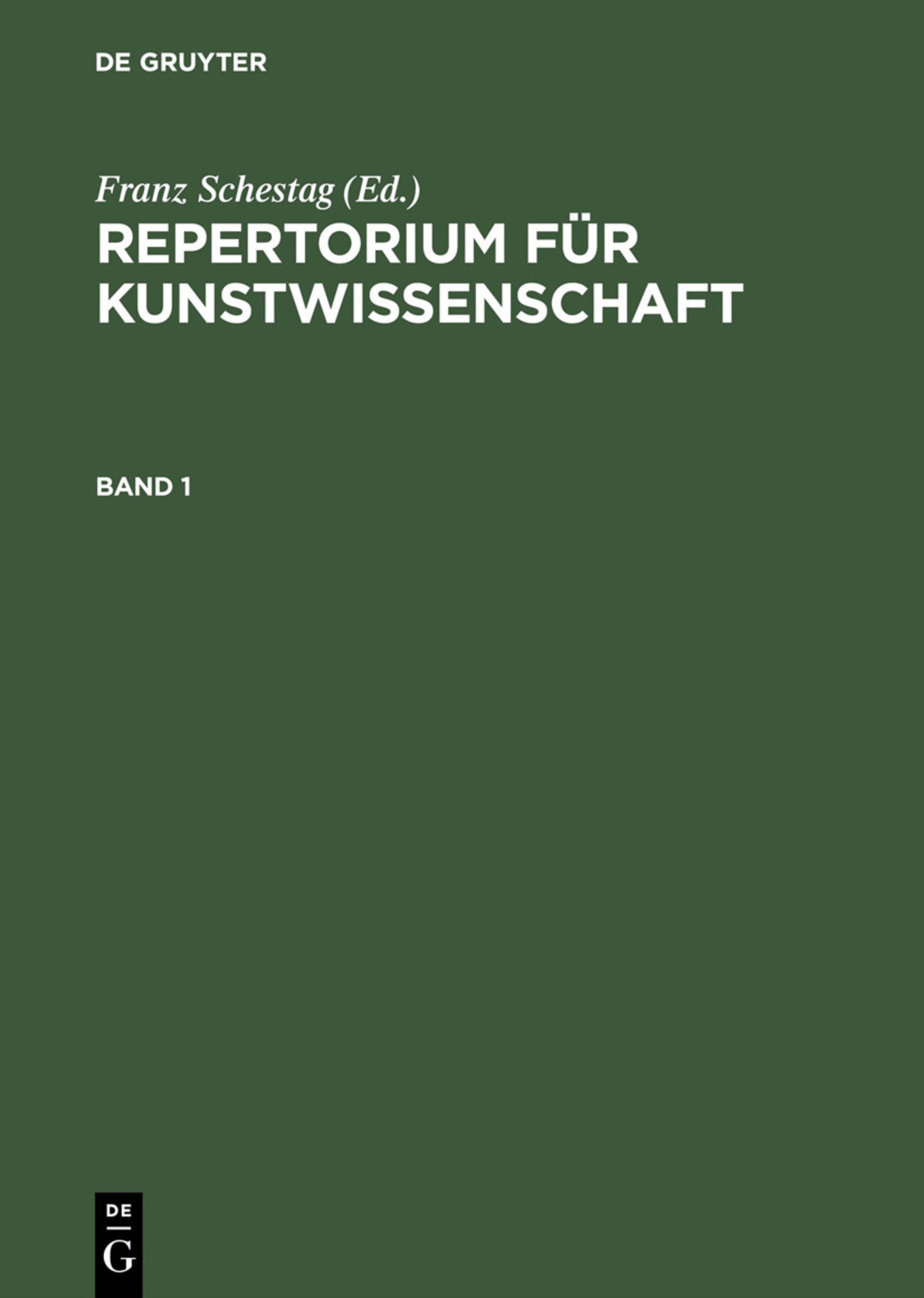 Cover image for Repertorium für Kunstwissenschaft. Band 1 ISBN 9783111075044