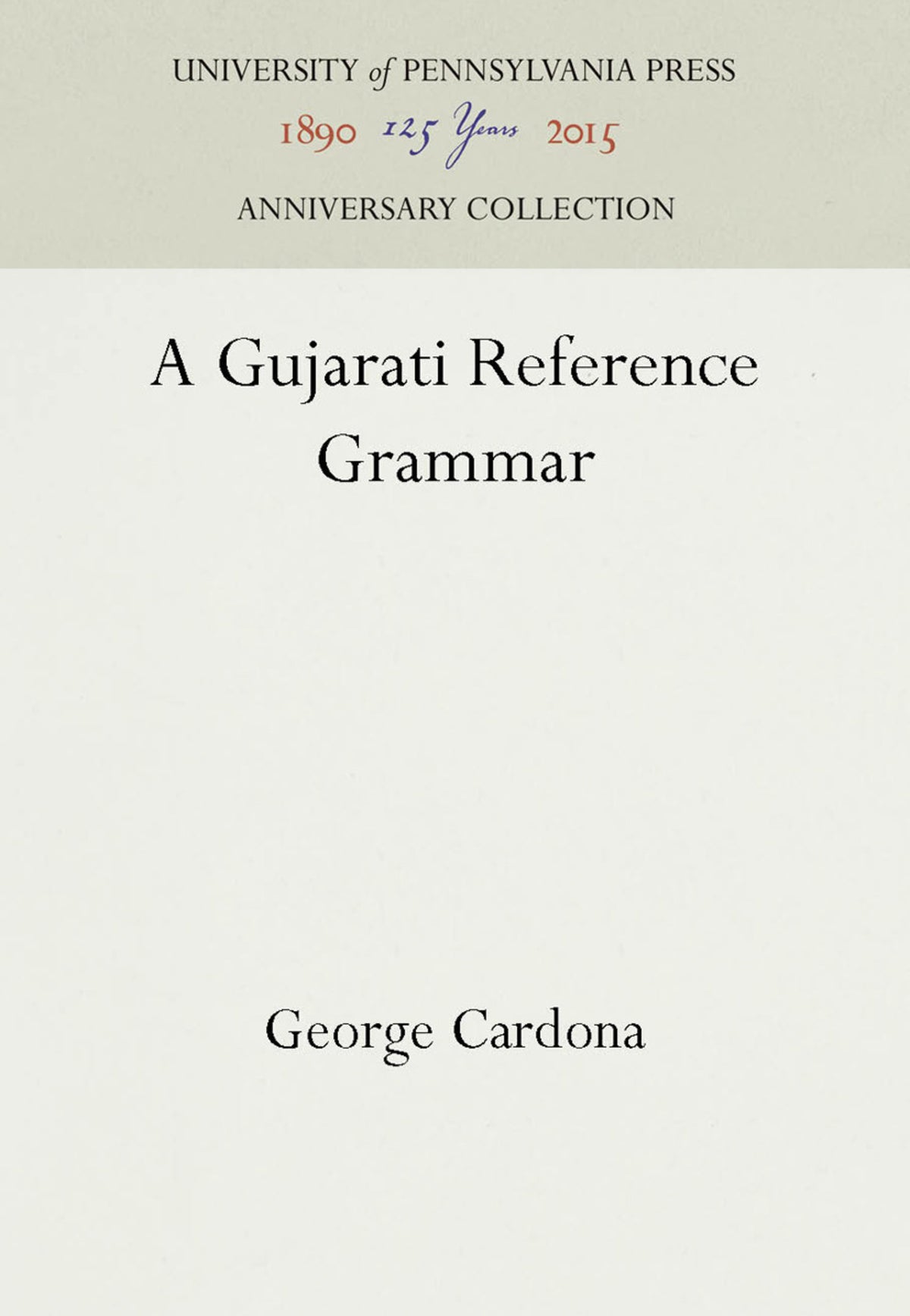 A Gujarati Reference Grammar
