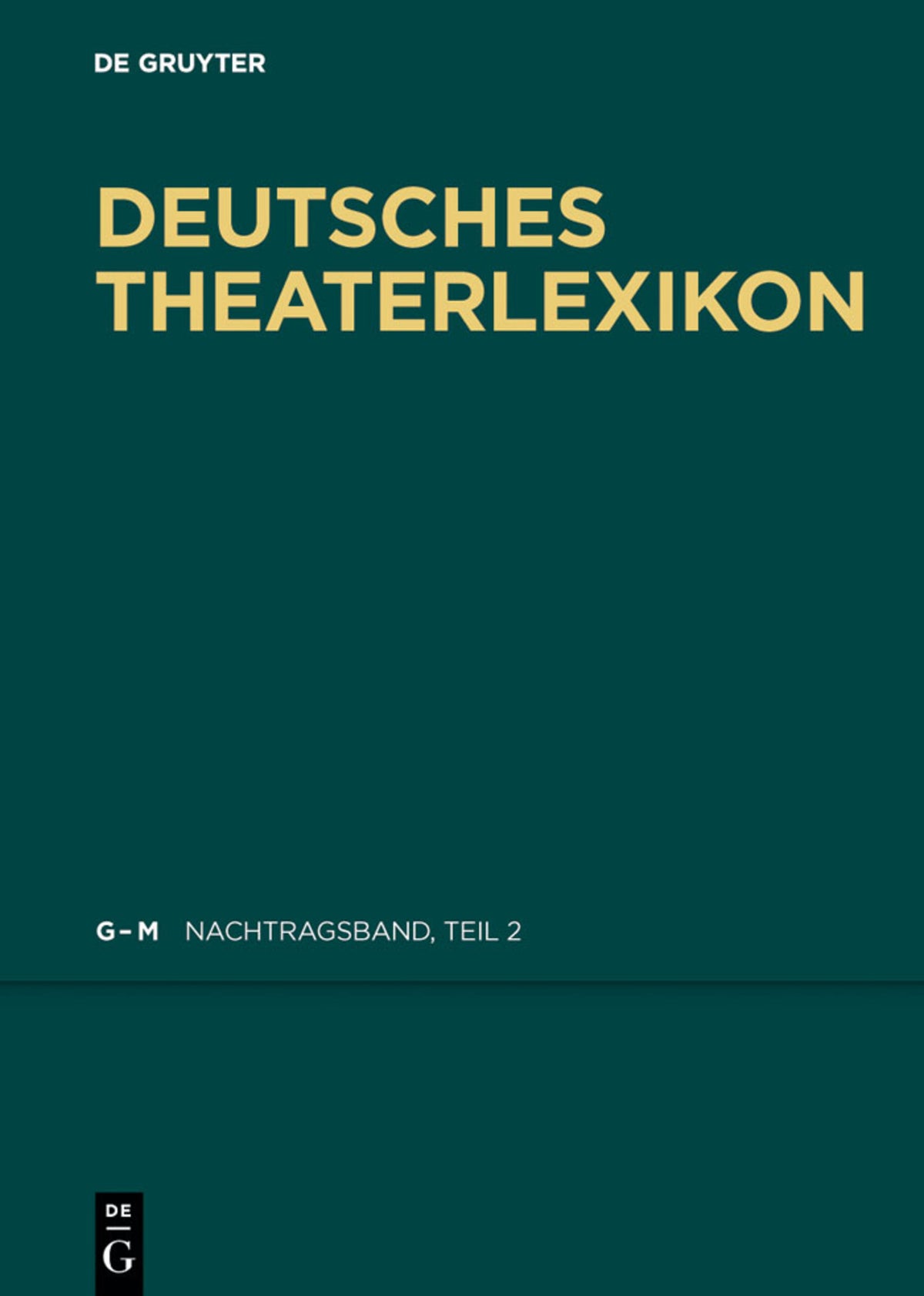 Cover image for G - J ISBN 9783110287554