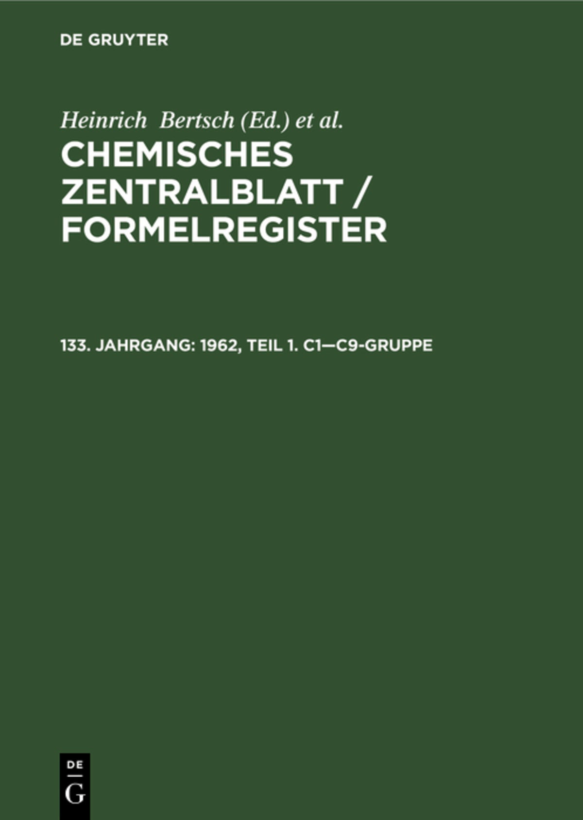 1962, Teil 1. C1—C9-Gruppe
