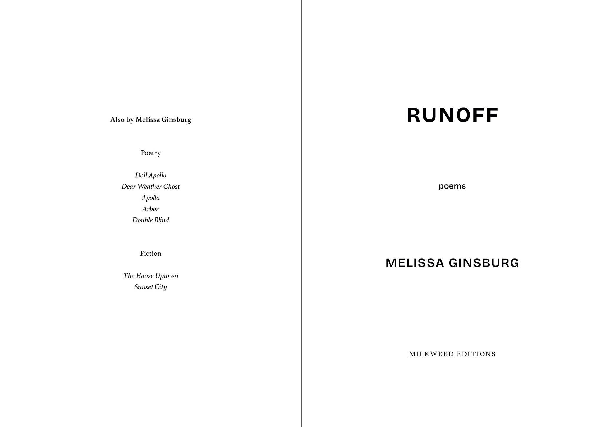 Cover image for Runoff ISBN 9781639552016