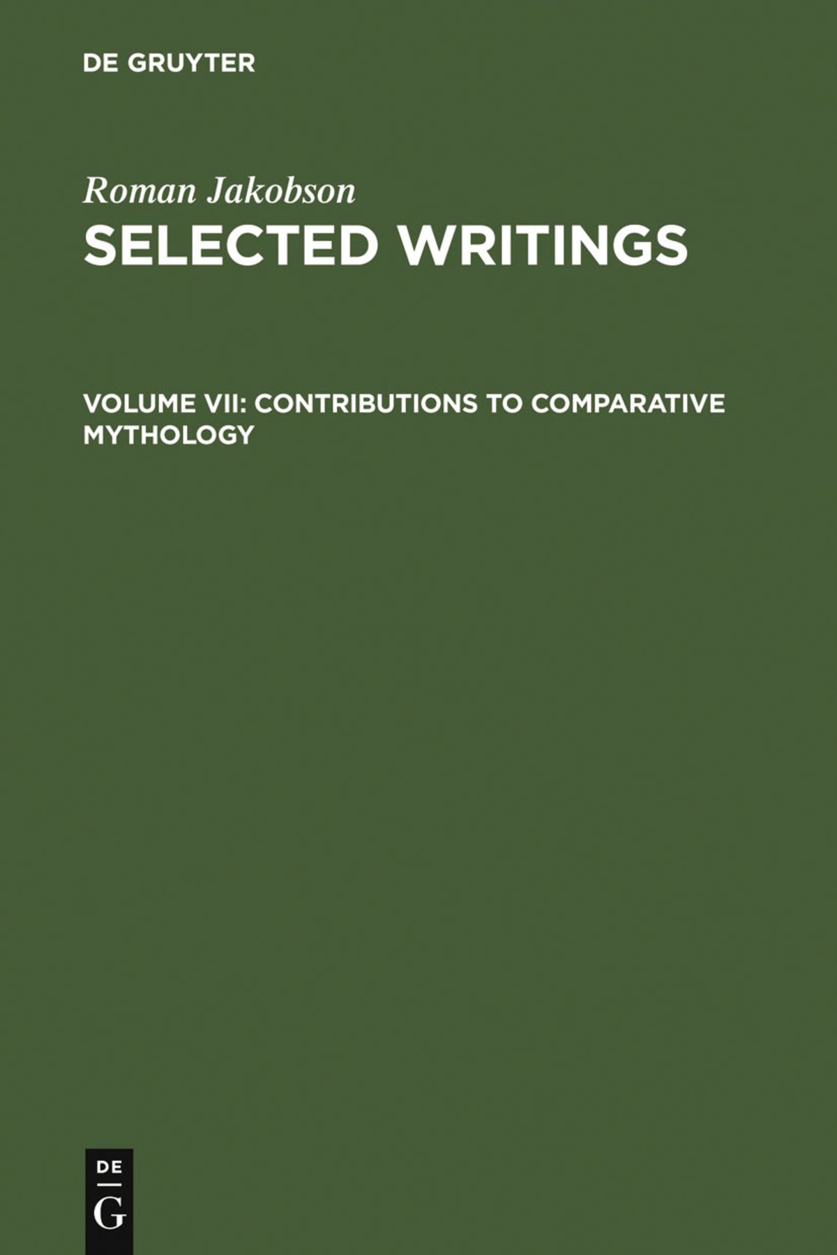 Cover image for Contributions to Comparative Mythology ISBN 9783110106176