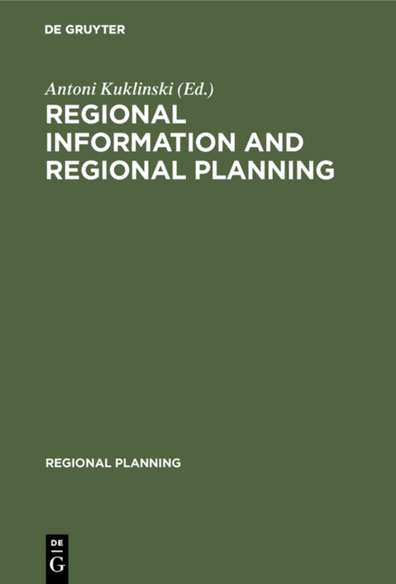 Cover image for Regional information and regional planning ISBN 9783111017242