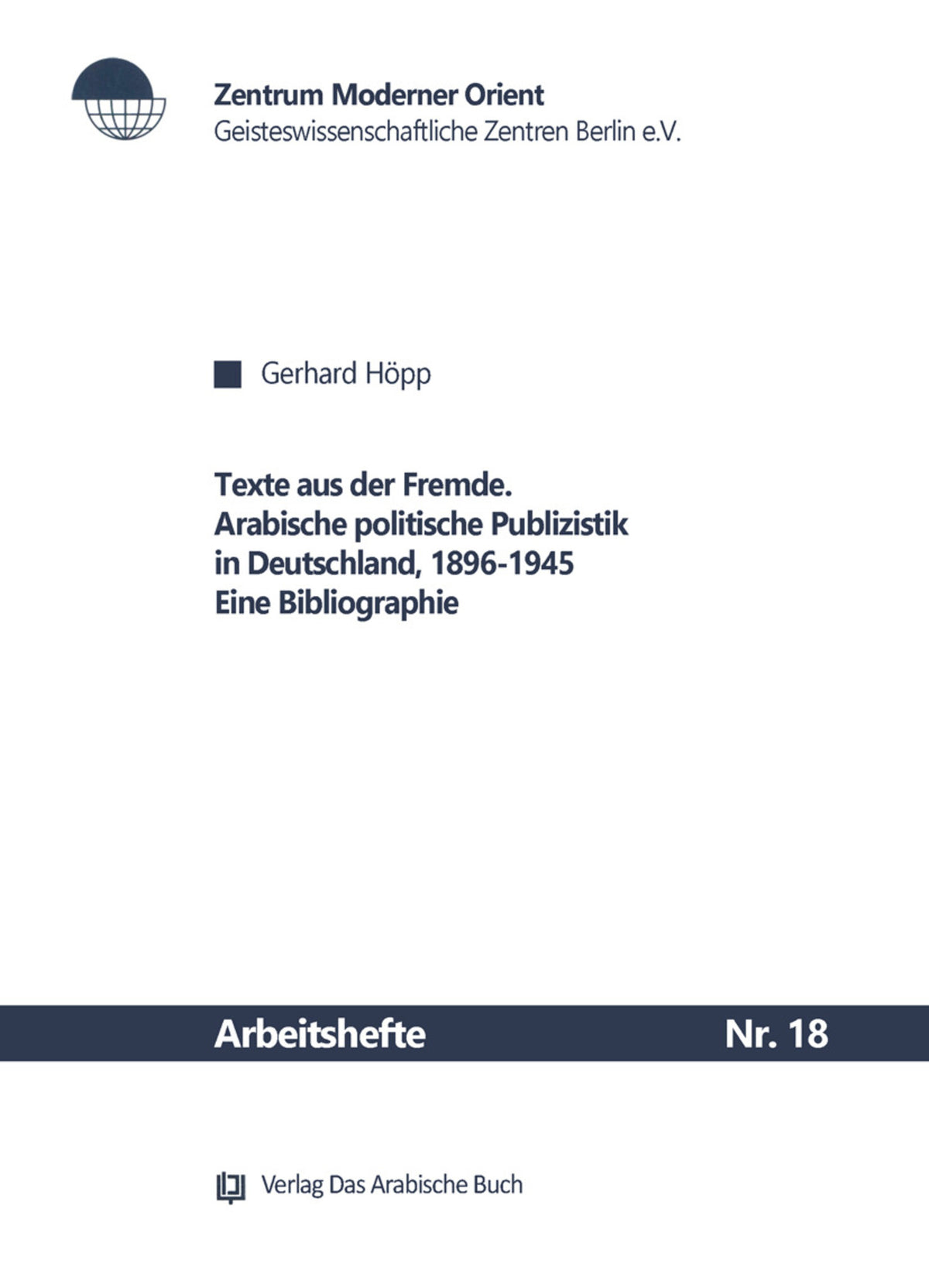 Cover image for Texte aus der Fremde ISBN 9783879975839