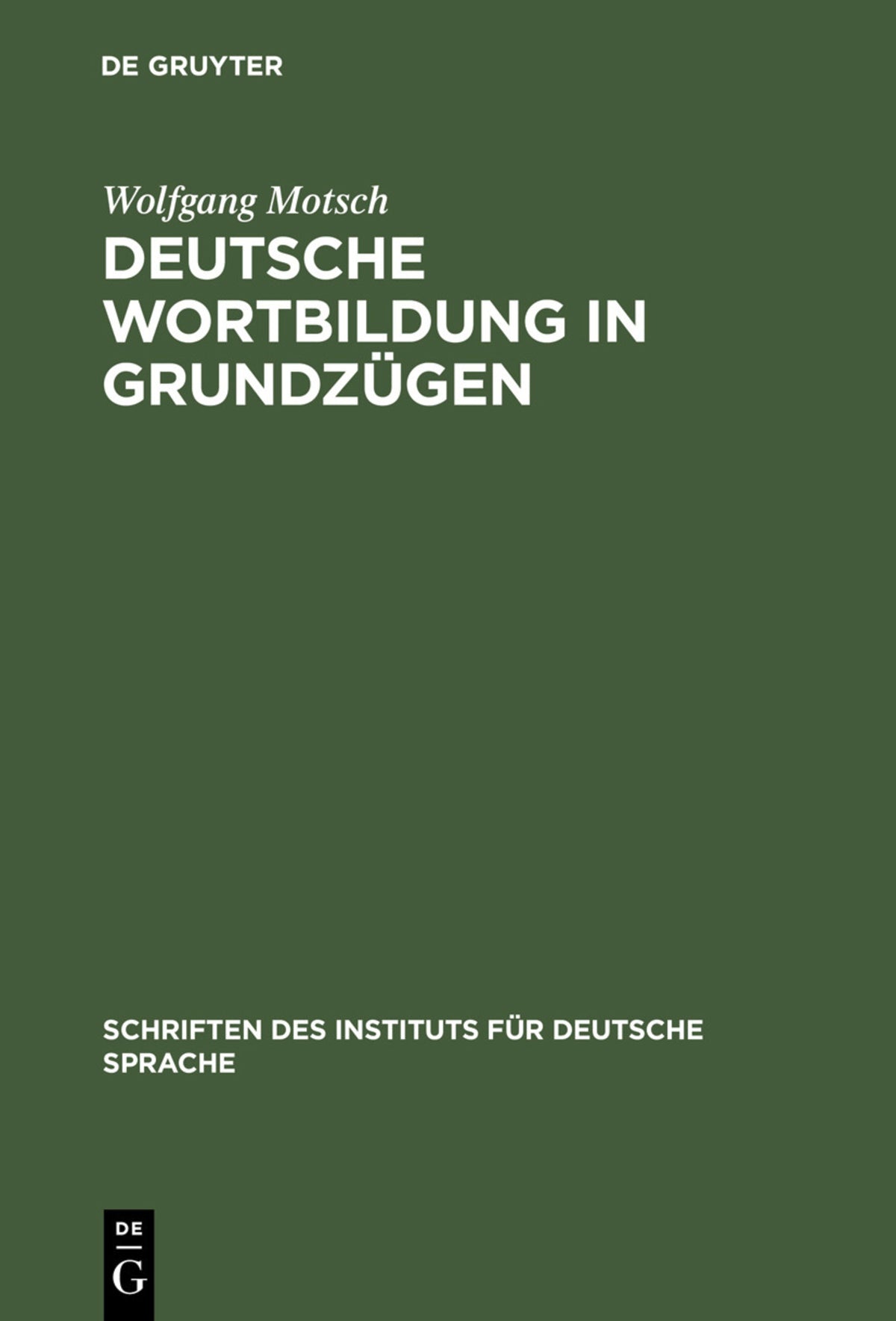 Cover image for Deutsche Wortbildung in Grundzügen ISBN 9783110180244