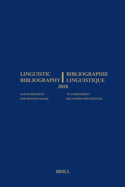 Linguistic Bibliography for the Year 2018 / Bibliographie Linguistique de l’année 2018