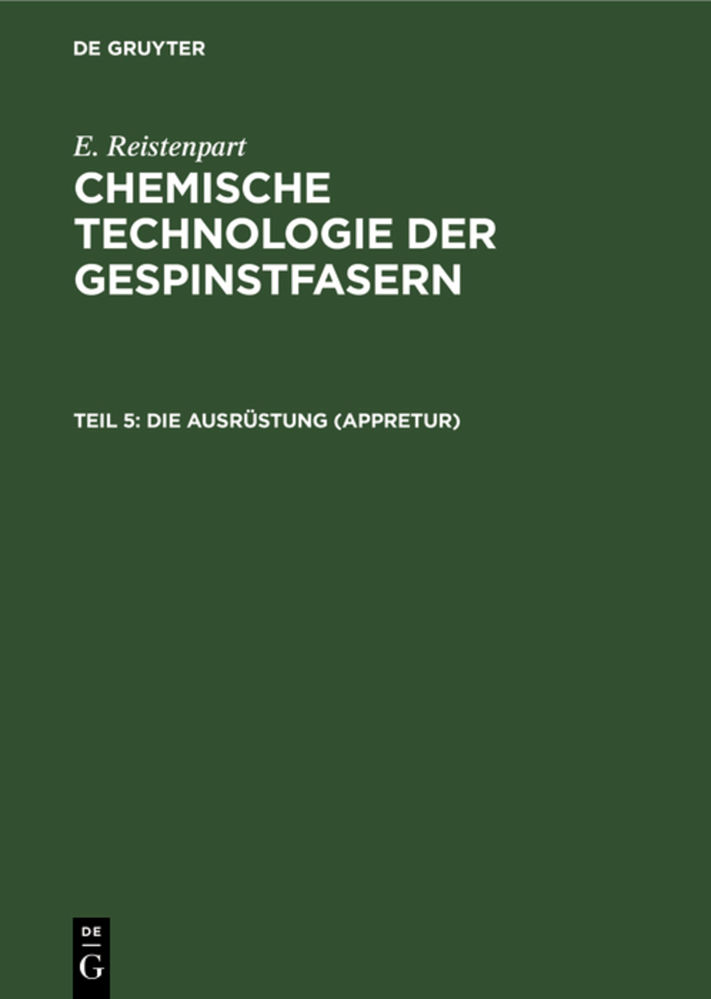 Cover image for Die Ausrüstung (Appretur) ISBN 9783111051093