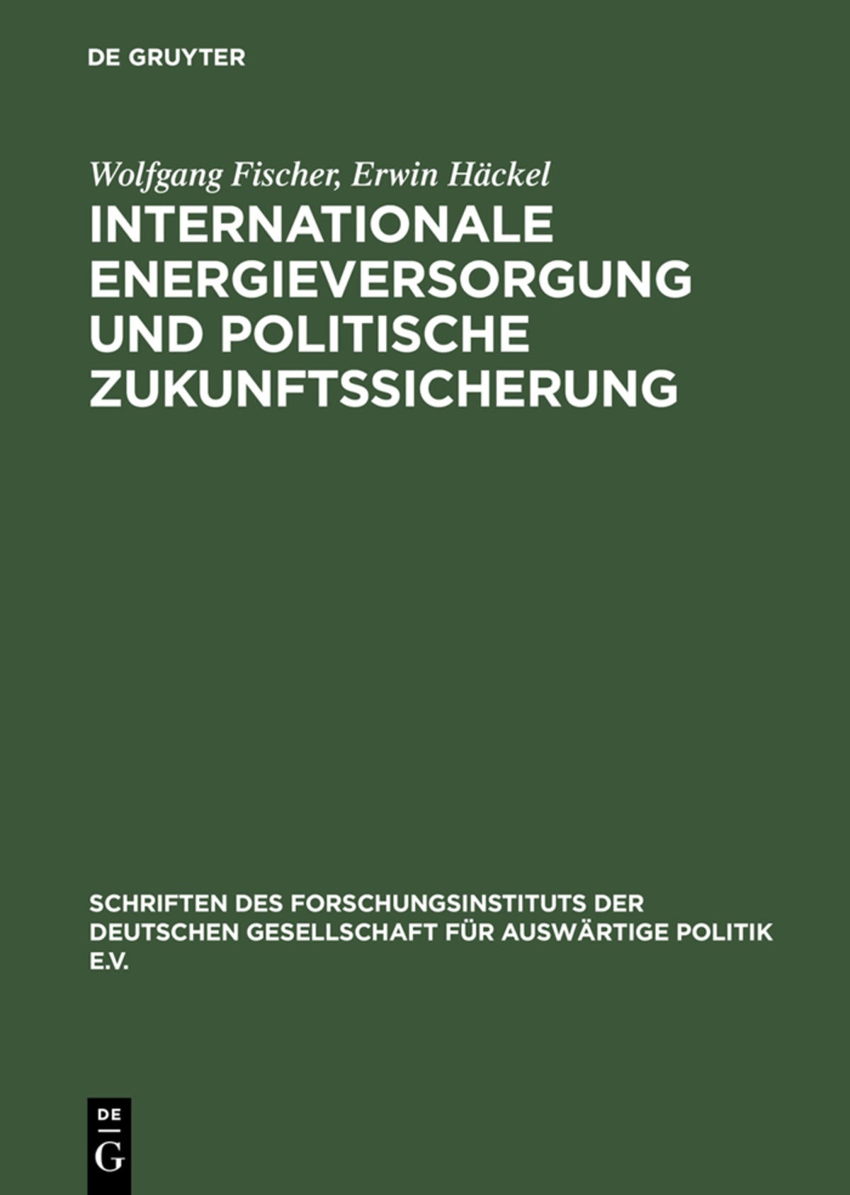 Cover image for Internationale Energieversorgung und politische Zukunftssicherung ISBN 9783486543612