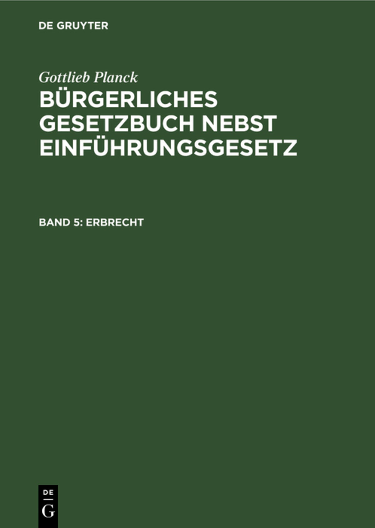 Cover image for Erbrecht ISBN 9783112364857