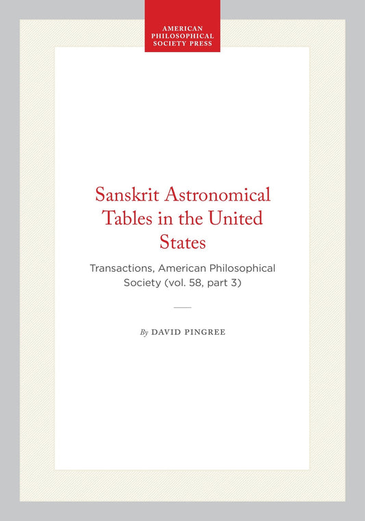 Sanskrit Astronomical Tables in the United States