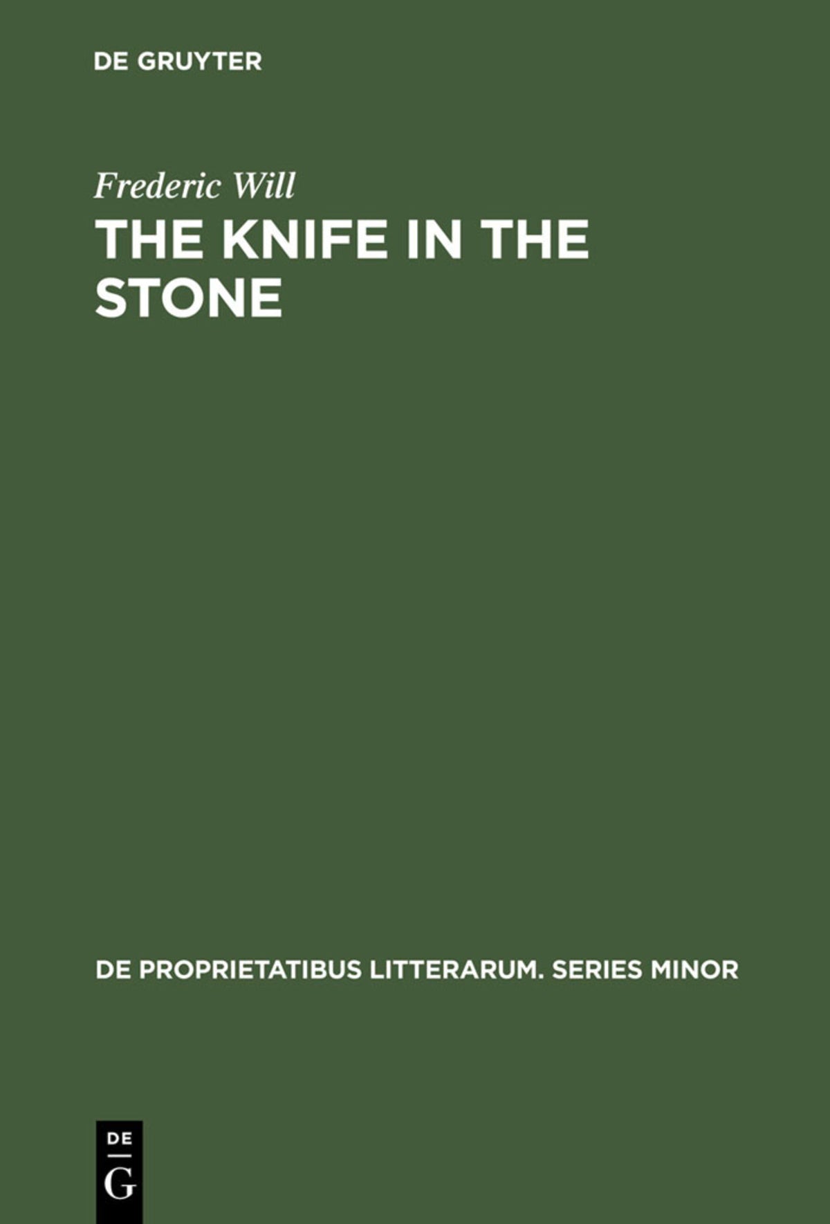Cover image for The Knife in the Stone ISBN 9783110991123