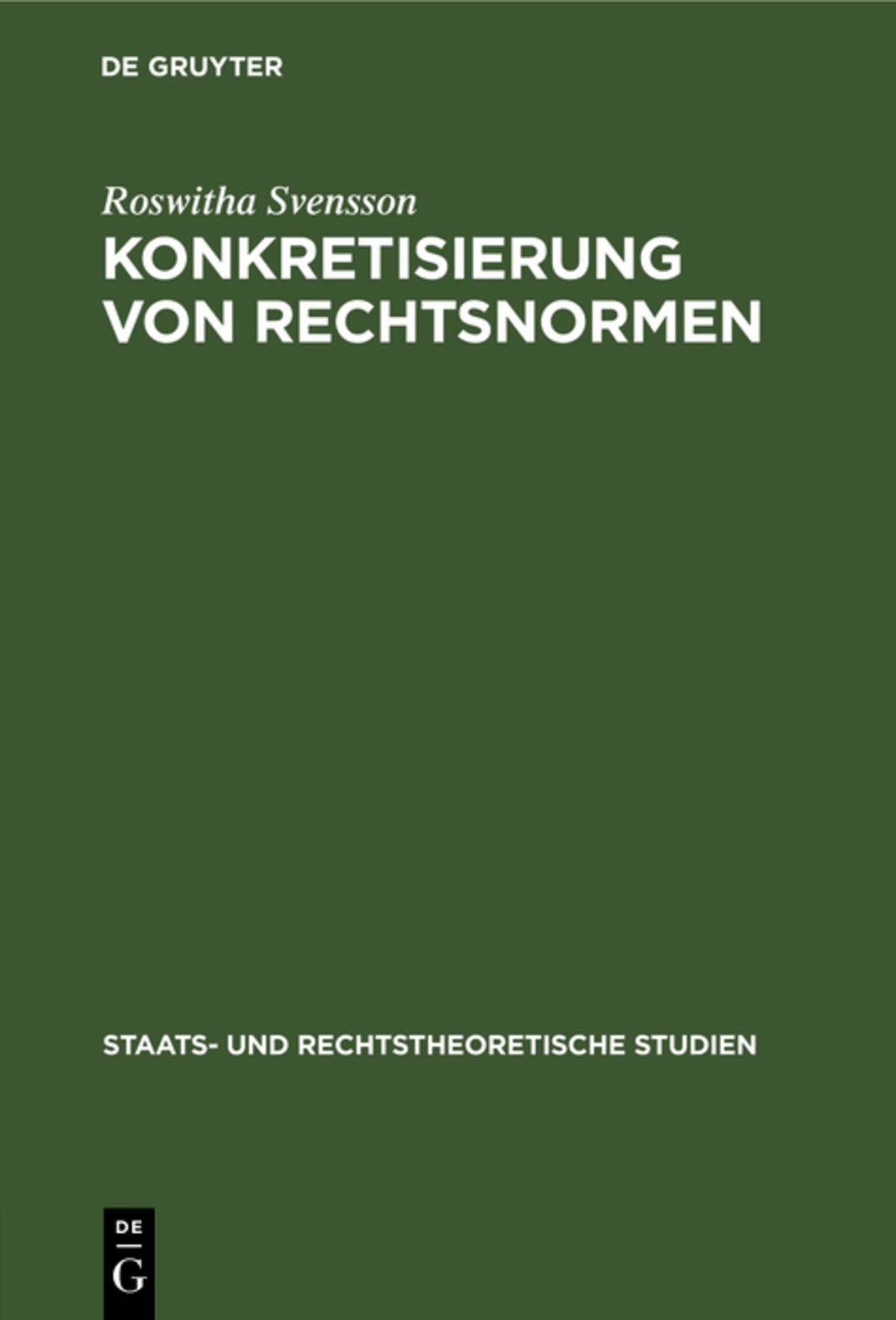 Cover image for Konkretisierung von Rechtsnormen ISBN 9783112530191