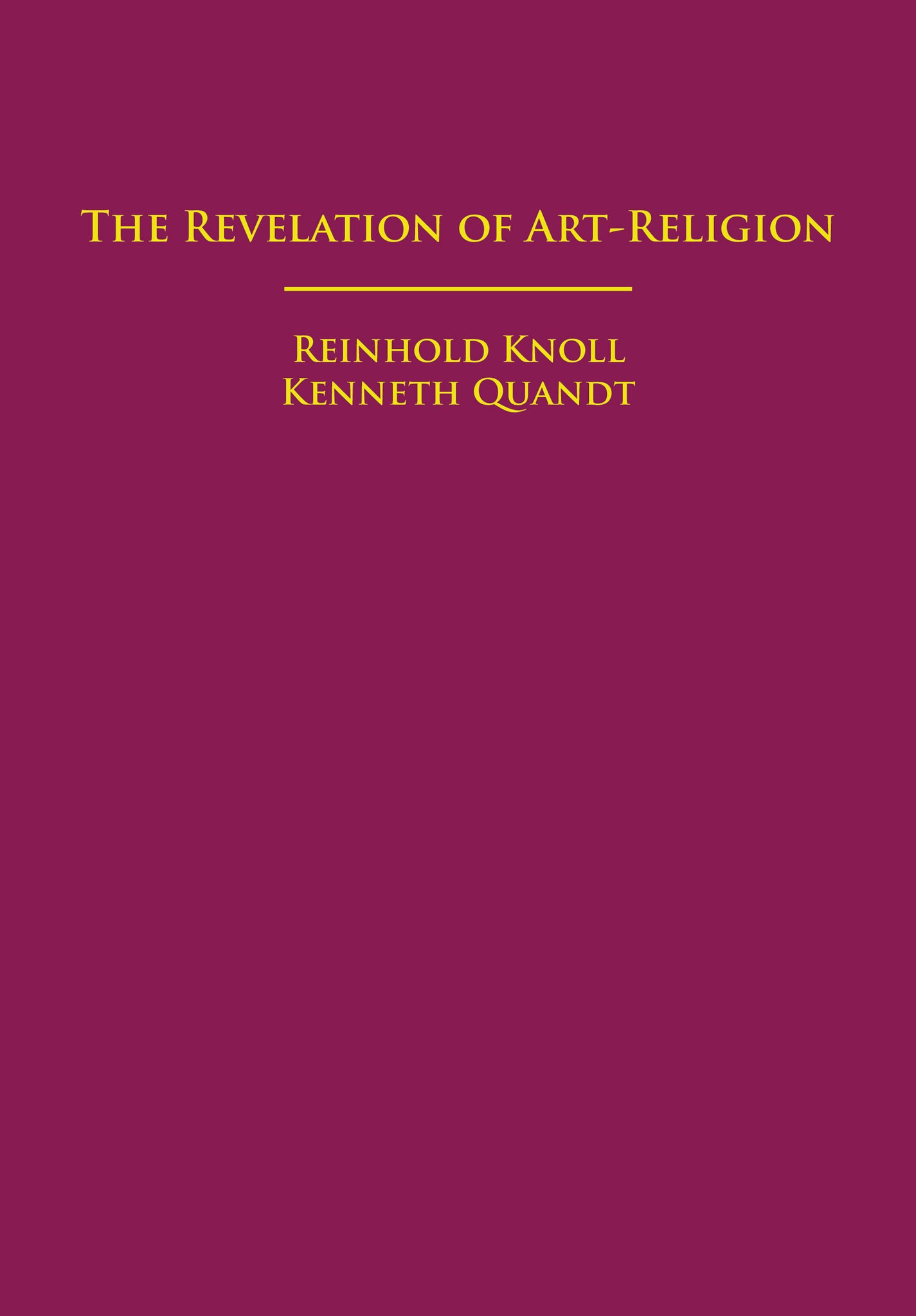 The Revelation of Art-Religion
