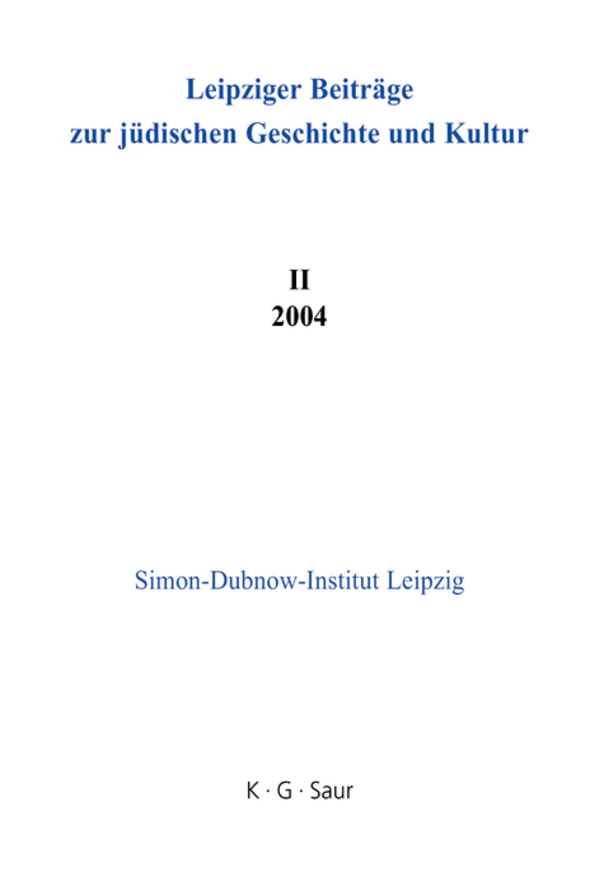 Cover image for 2004 ISBN 9783598247514