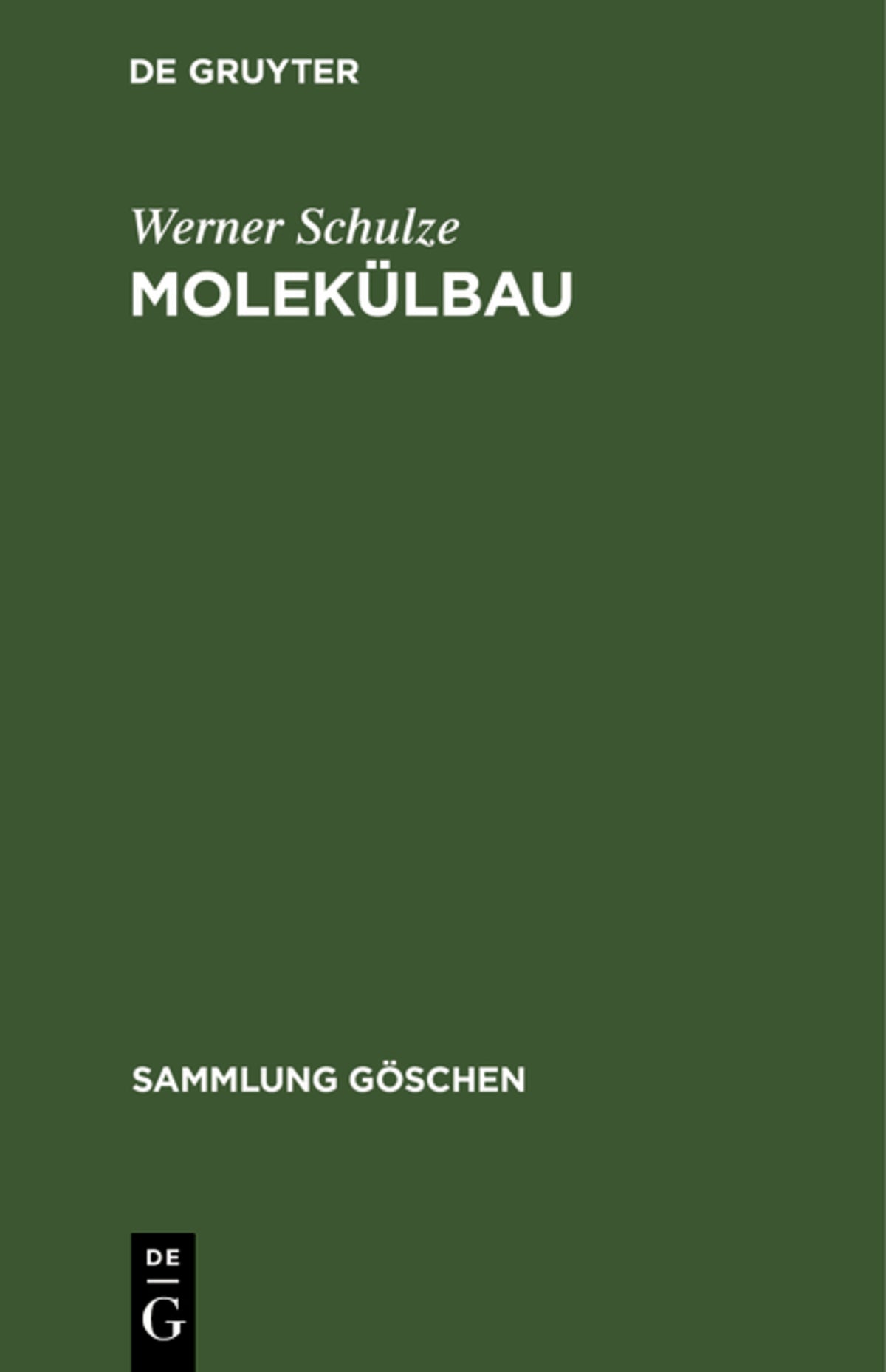 Cover image for Molekülbau ISBN 9783111004341
