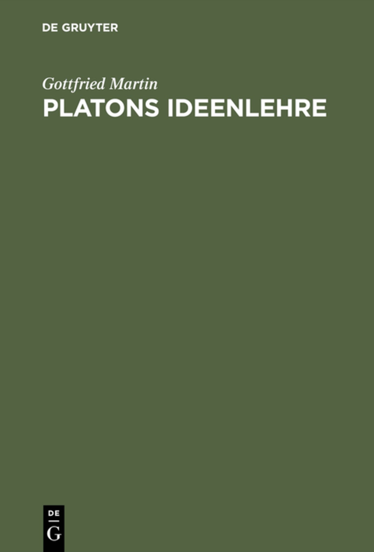 Cover image for Platons Ideenlehre ISBN 9783110041354