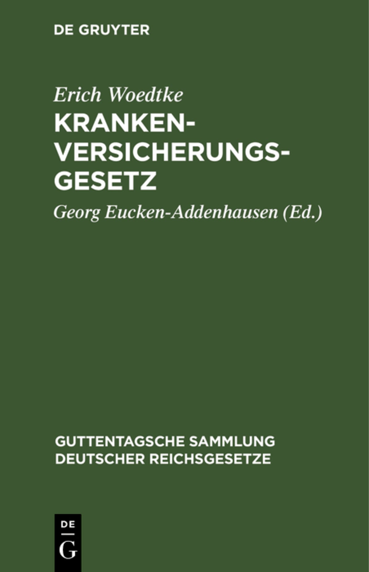 Cover image for Krankenversicherungsgesetz ISBN 9783111160511