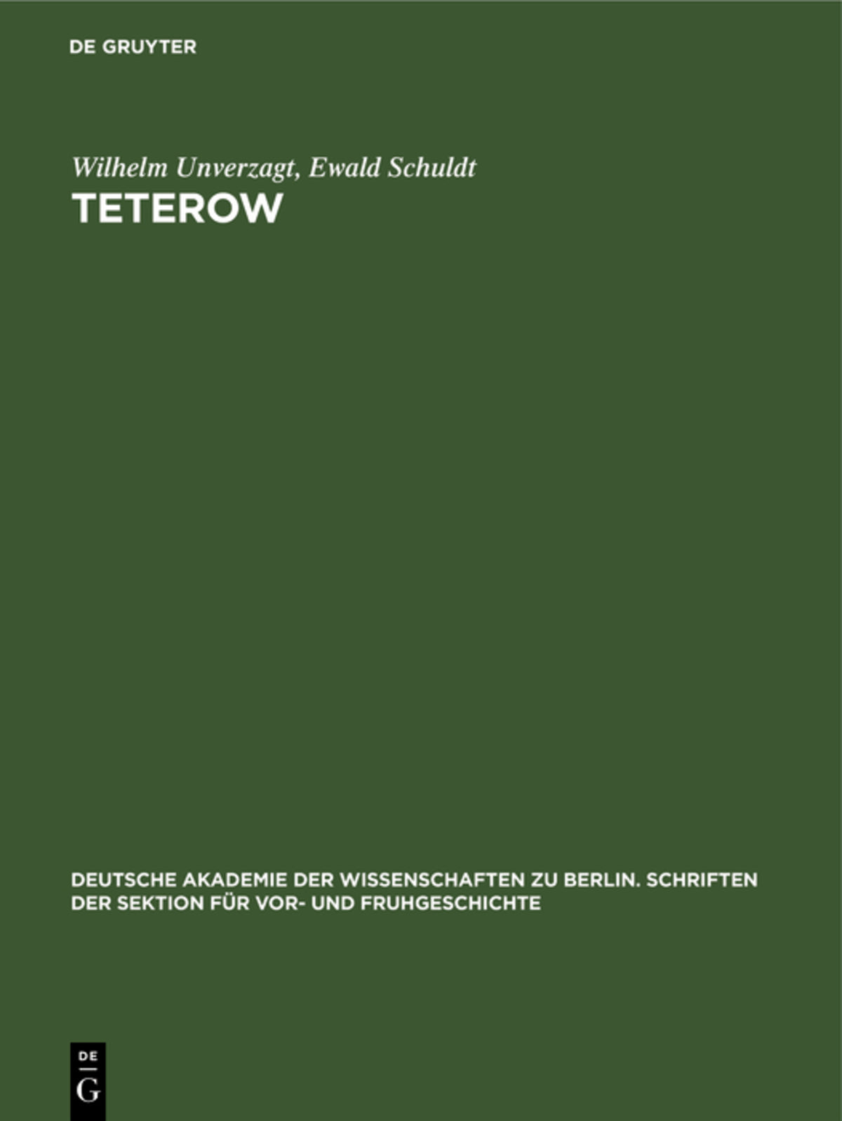 Cover image for Teterow ISBN 9783112574195