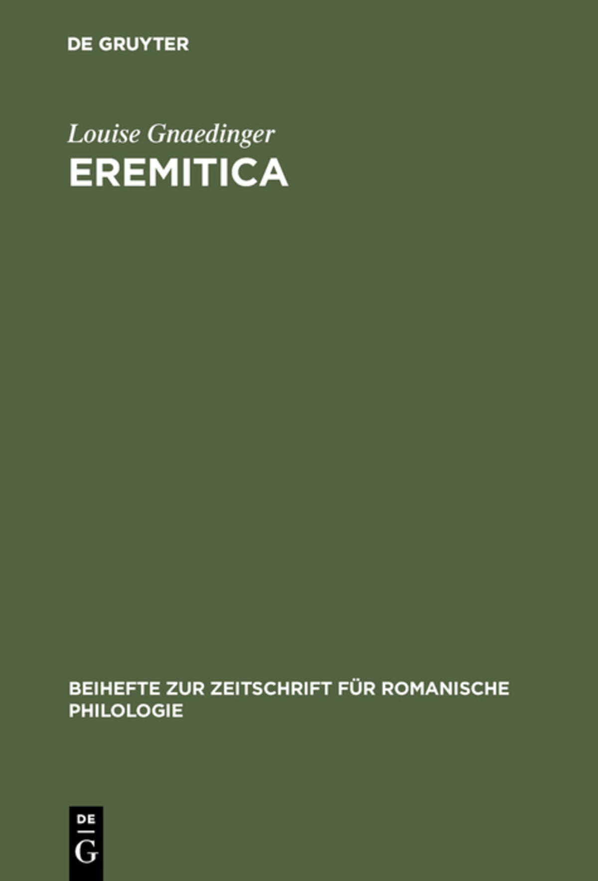 Cover image for Eremitica ISBN 9783484520356