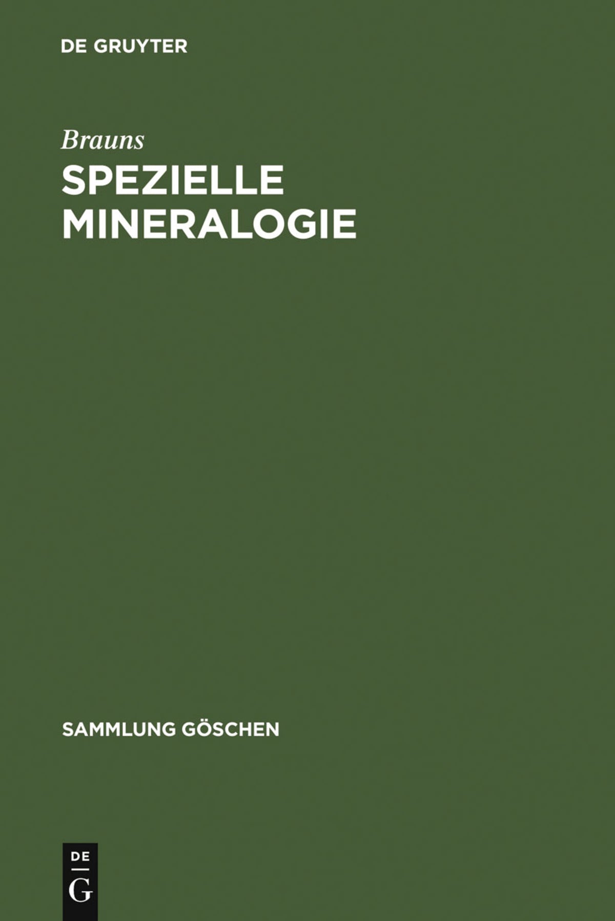 Cover image for Spezielle Mineralogie ISBN 9783110060607