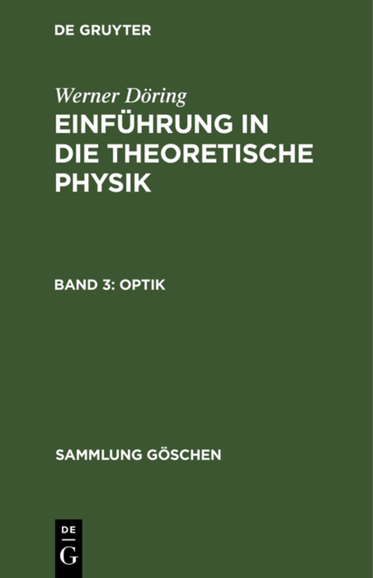 Cover image for Optik ISBN 9783111005911