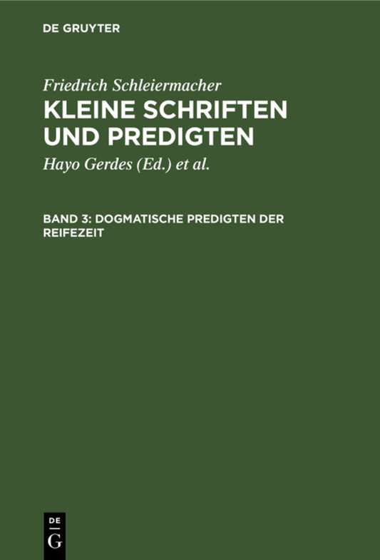 Dogmatische Predigten der Reifezeit