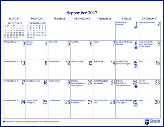 2027 Parish Wall Calendar