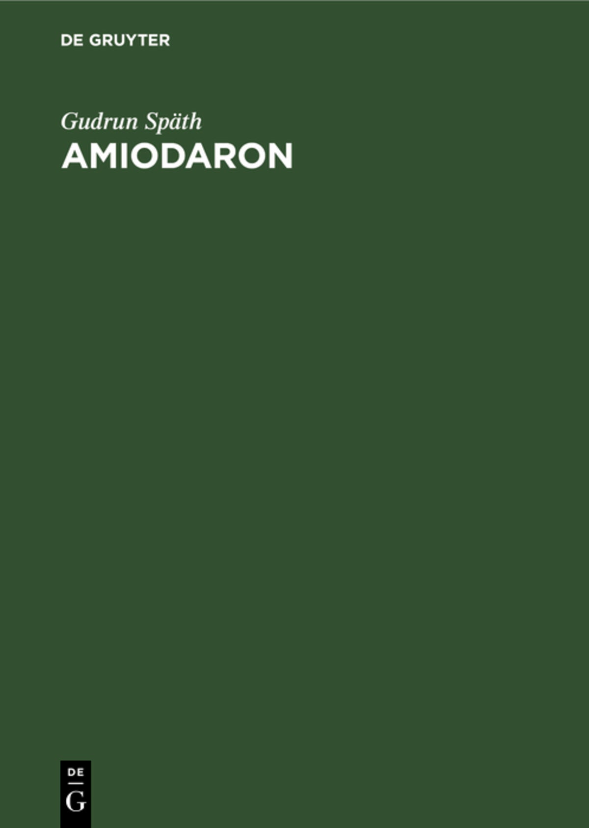 Cover image for Amiodaron ISBN 9783110099553