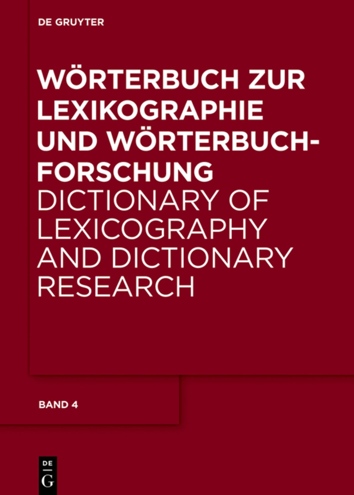 Cover image for V – Z; Nachträge und Gesamtregister A – H ISBN 9783110618747