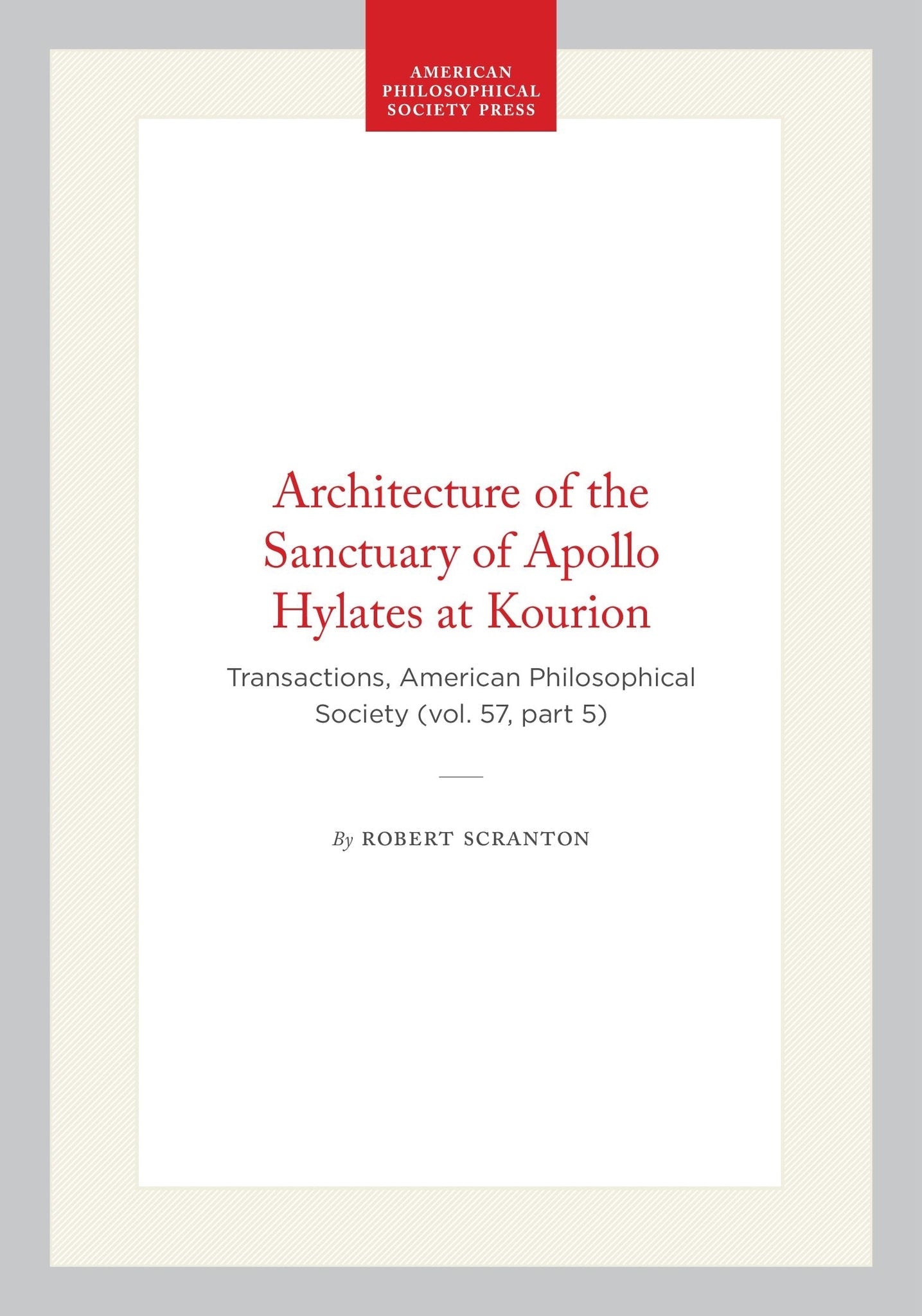 Architecture of the Sanctuary of Apollo Hylates at Kourion