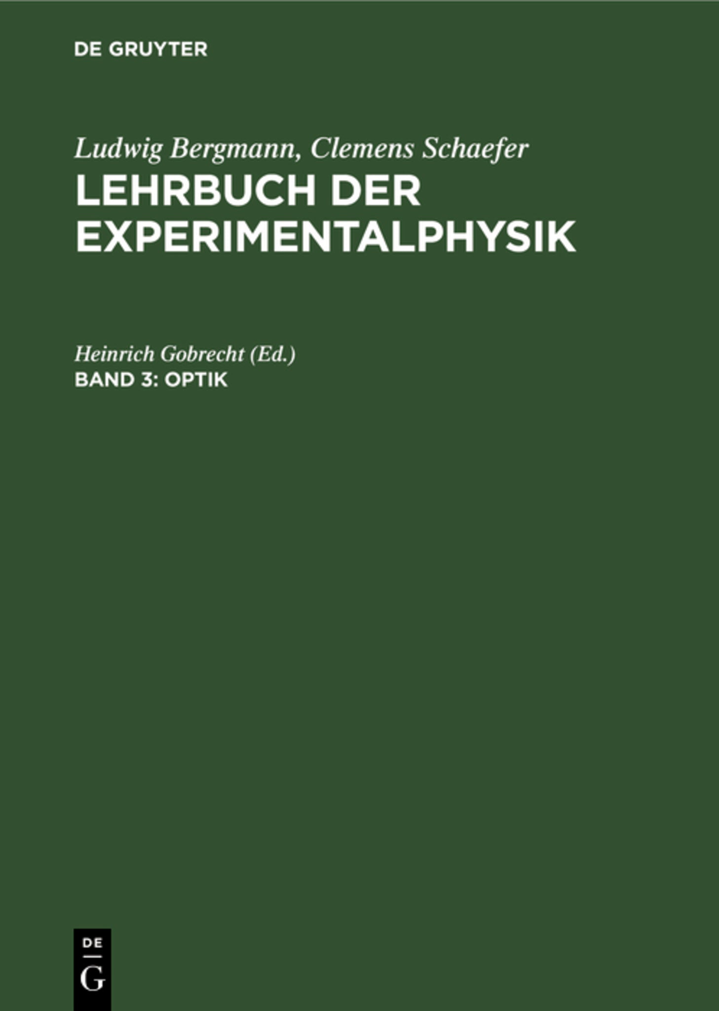 Cover image for Optik ISBN 9783110108828