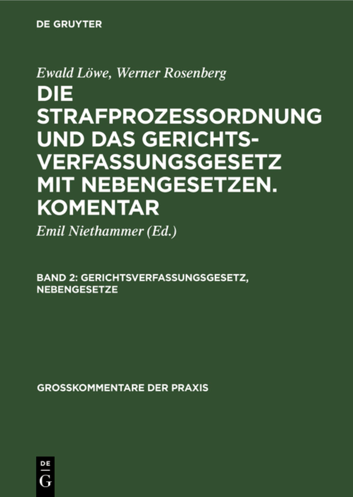 Cover image for Gerichtsverfassungsgesetz, Nebengesetze ISBN 9783110989441