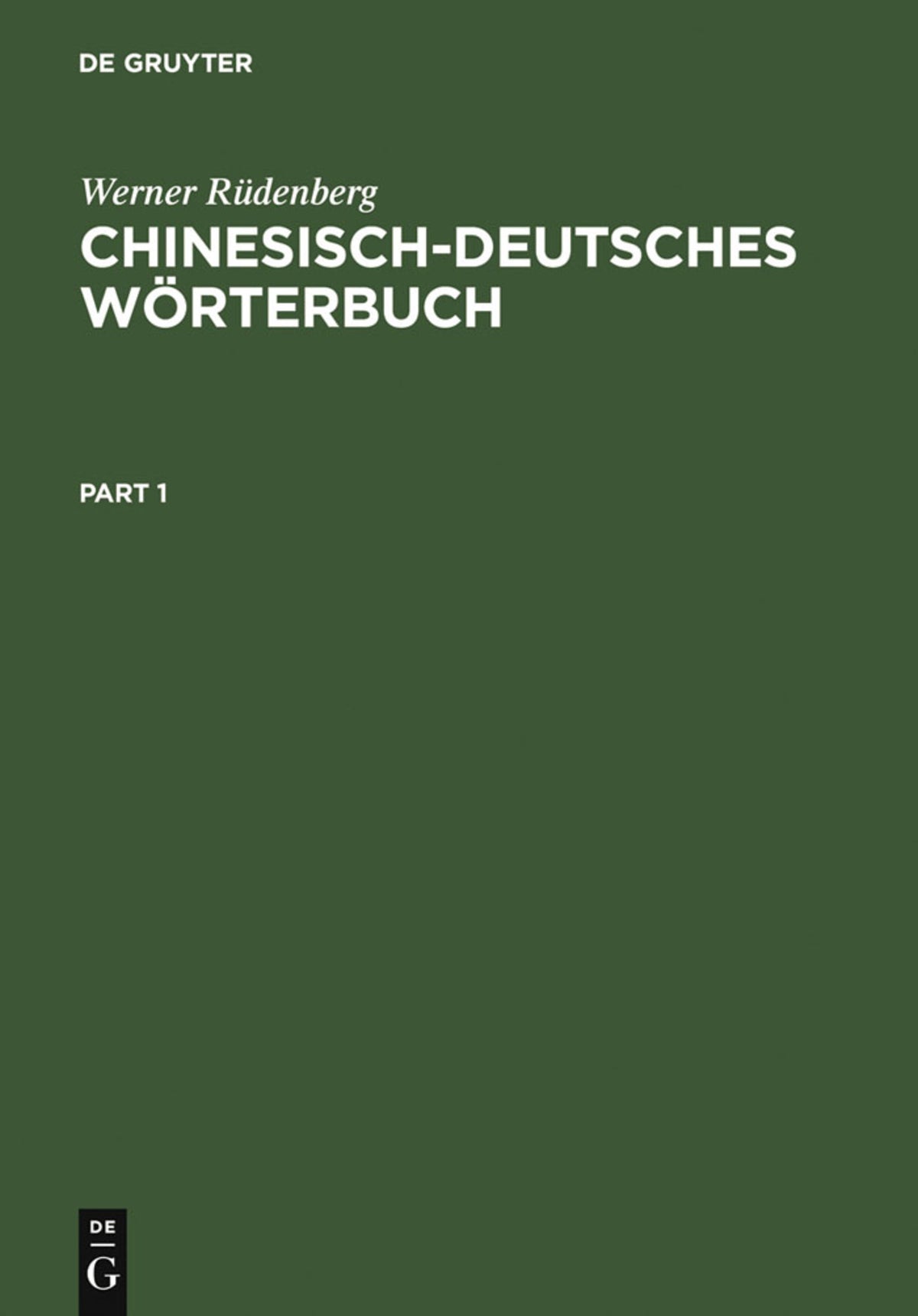 Cover image for Chinesisch-Deutsches Wörterbuch ISBN 9783110000207