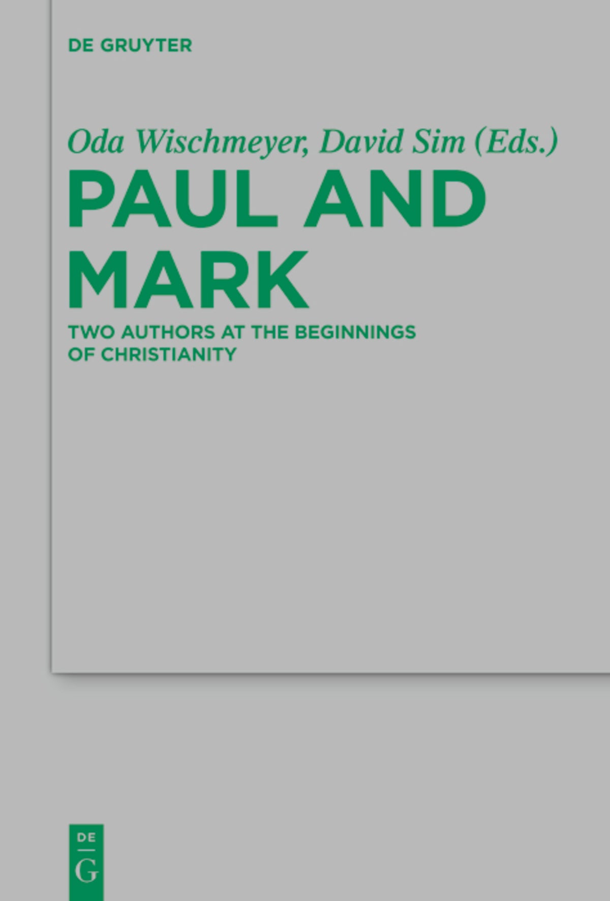 Cover image for Paul and Mark ISBN 9783110272796