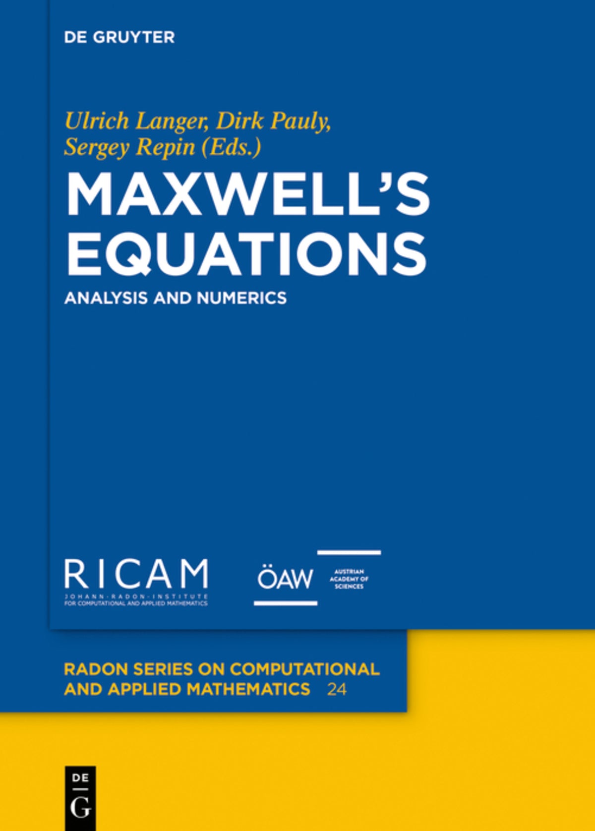 Cover image for Maxwell’s Equations ISBN 9783110542646