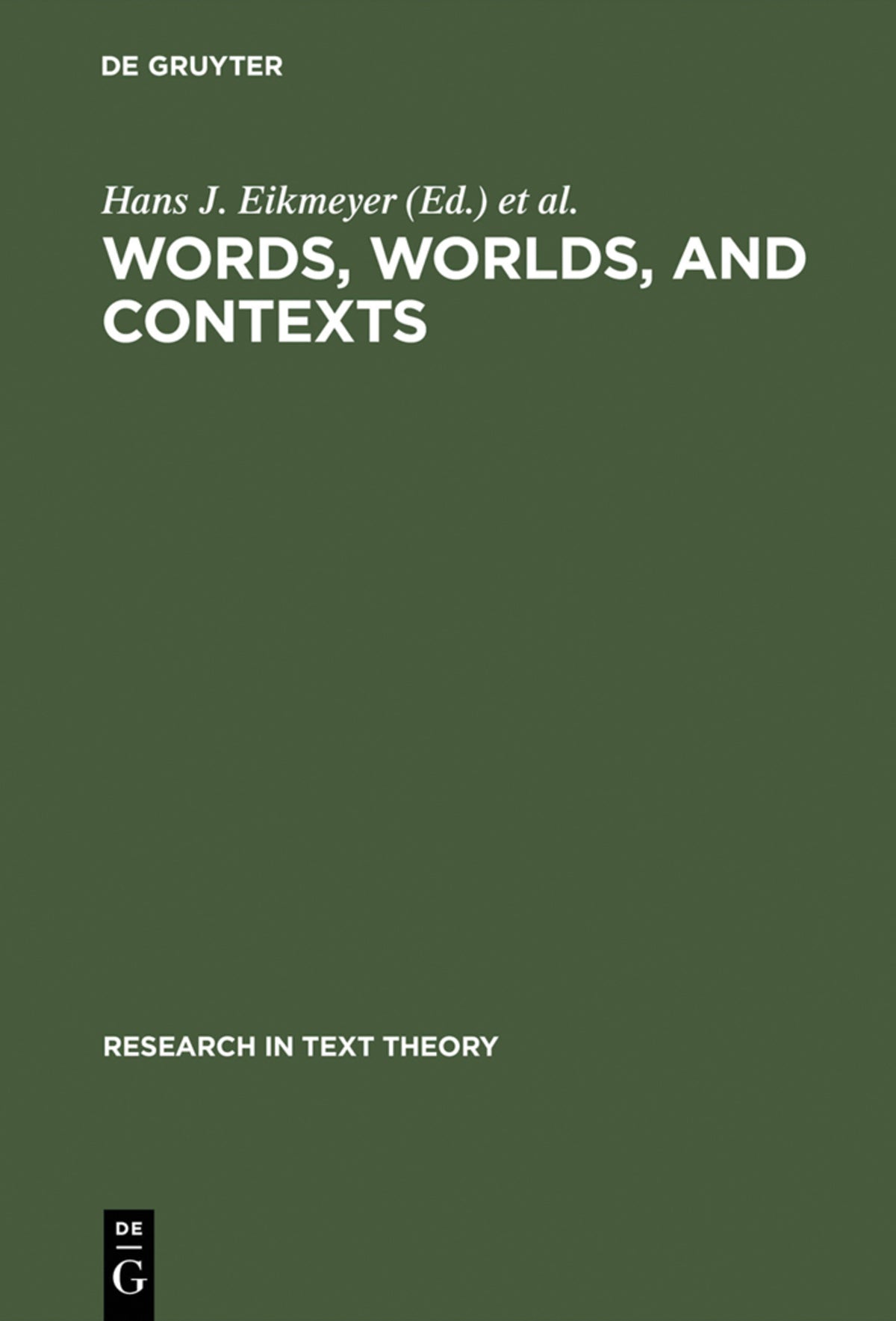 Cover image for Words, Worlds, and Contexts ISBN 9783110085044