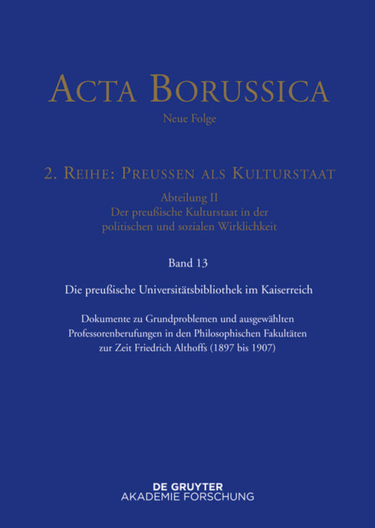 Preußische Universitätspolitik im Deutschen Kaiserreich