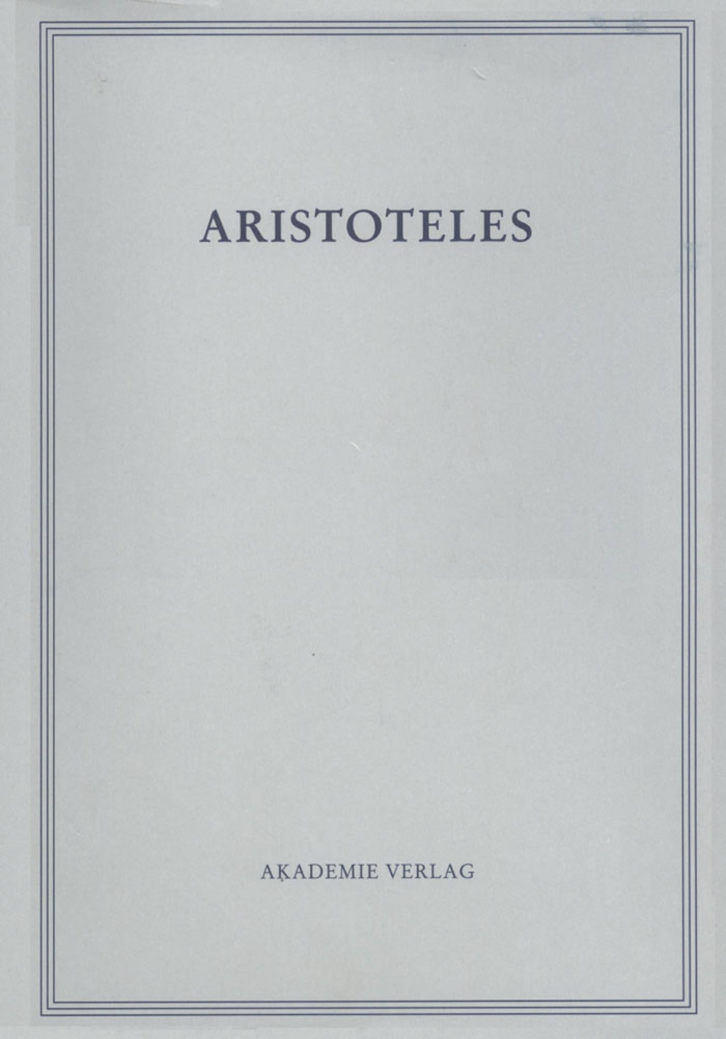 Cover image for Politik - Buch VII und VIII ISBN 9783050035611