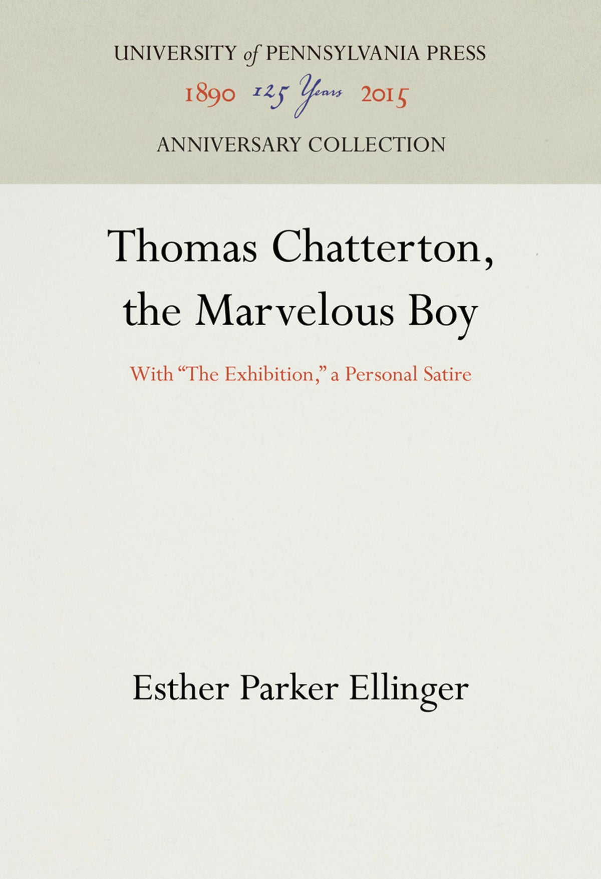 Thomas Chatterton, the Marvelous Boy
